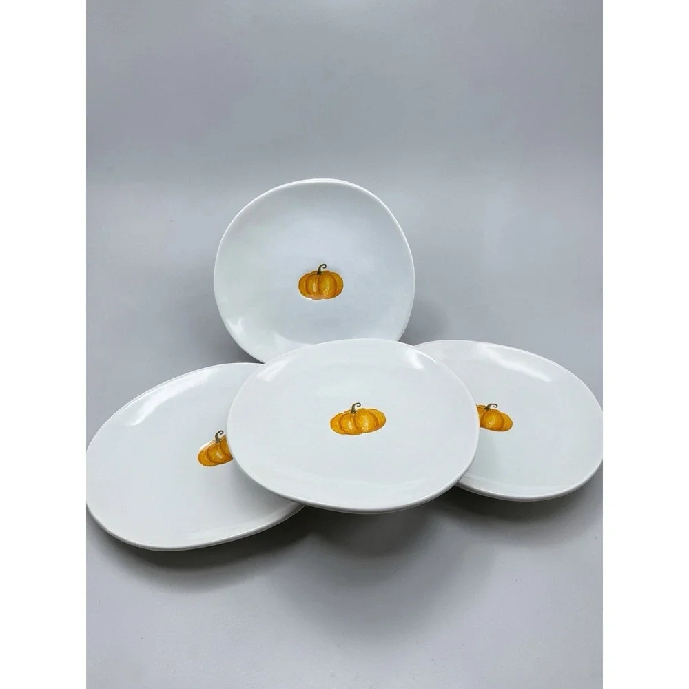 Set 4 Williams Sonoma Sugar Pumpkin Collection Dinner Plates 9.25